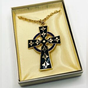 Gold Plated Celtic Cross Necklace NEW